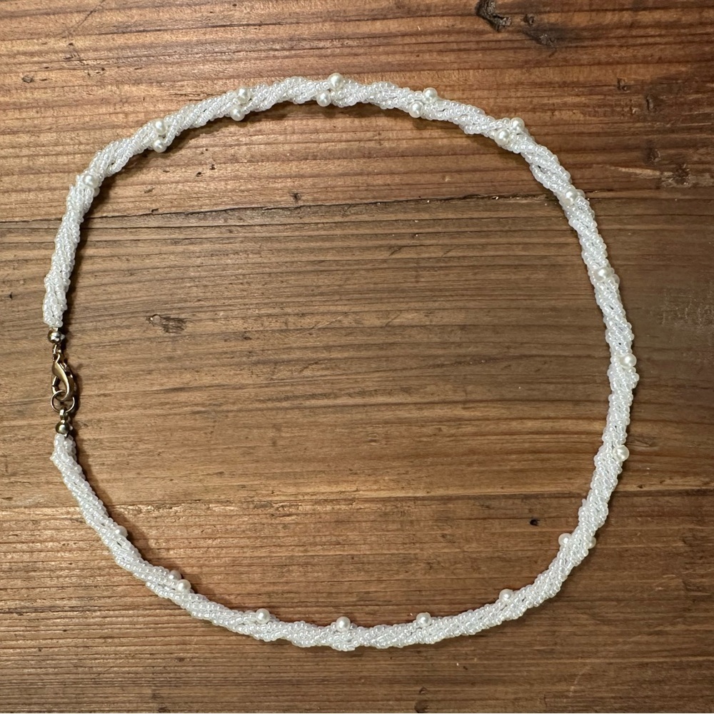 Elegant White Beaded Necklace